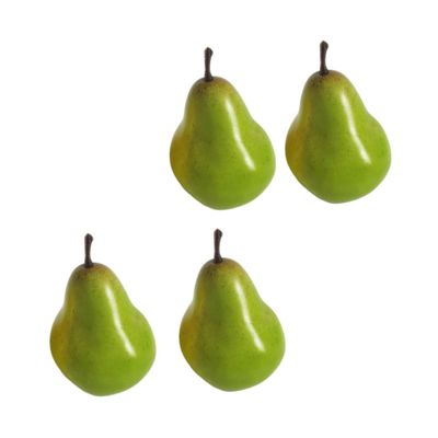 ABOOFAN 4pcs Simulated Green Pear Fruit Model Fake Fruit Food Decor Table Fruit Bowl Filler Decorative Pear Artificial Pears Decoration Simulation Pears Faux Fruit Decor Foam Mini Crafts