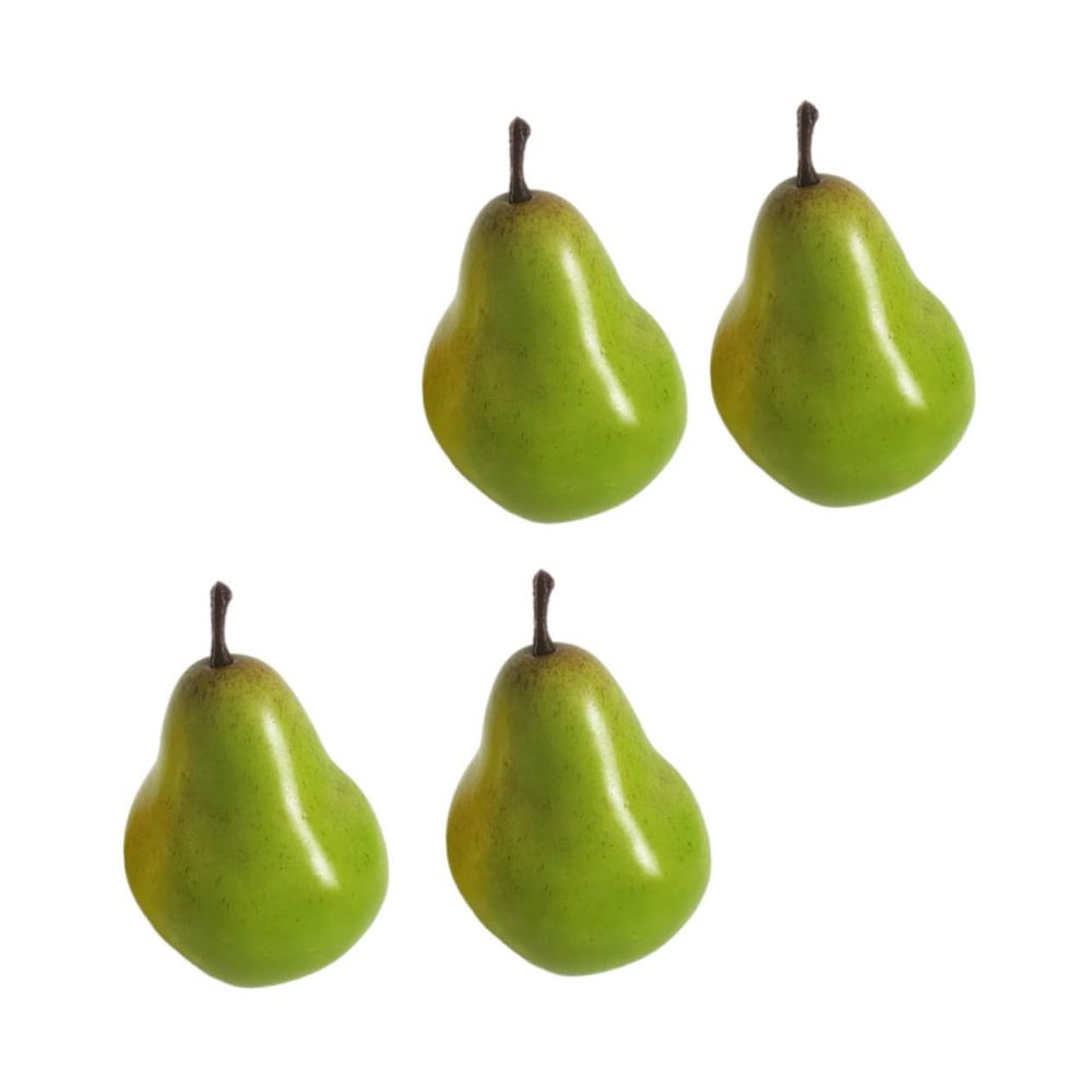 ABOOFAN 4pcs Simulated Green Pear Fruit Model Fake Fruit Food Decor Table Fruit Bowl Filler Decorative Pear Artificial Pears Decoration Simulation Pears Faux Fruit Decor Foam Mini Crafts