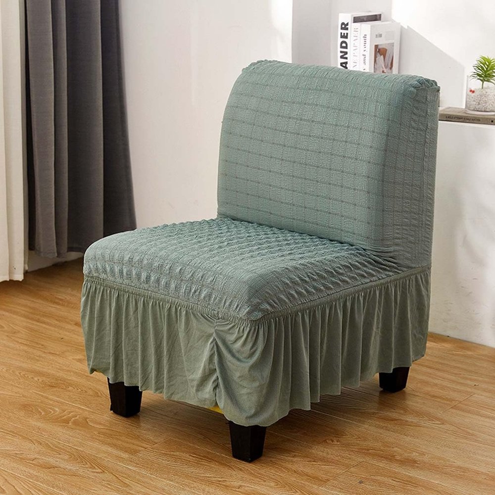 Armless Chair Slipover Elastic 1 Piece Large Size Accent Chair Covers Stretch Living Room Slipper Stretch Sofa Slipcover Spandex Jacquard Fabric Removable Washable Non-Slip For Home Hotel Bedroom ( Co