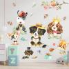 Cute Puppies Wall Stickers, sacinora Cartoon Dog DIY Wall Decals Border Collie Corgi Poodle Shih Tzu Removable Vinyl Peel and Stick for Kids Baby Living Room Bedroom Nursery Art Decorations view 3