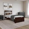 AFI, Becket Twin XL Solid Wood Low Profile Platform Bed with Matching Footboard, Walnut view 1