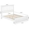 AFI, Becket Queen Solid Wood Low Profile Platform Bed with Matching Footboard, White view 2