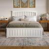 AFI, Becket Queen Solid Wood Low Profile Platform Bed with Matching Footboard, White view 3