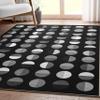 Well Woven Geometric Modern Washable 7'10" x 9'10" Area Rug - Black + White Overlapping Circles Dark - for Living Room, Dining Room and Bedroom view 1
