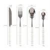GOODJAYVEN Silverware Flatware Set, 4/16/24/32 Pieces Ceramic Pearl Handle Knives, Forks, Spoons, Eating Spoons, Steak Knives, Souvenirs (Color : Black, Size : 8Set-32Pcs) view 2