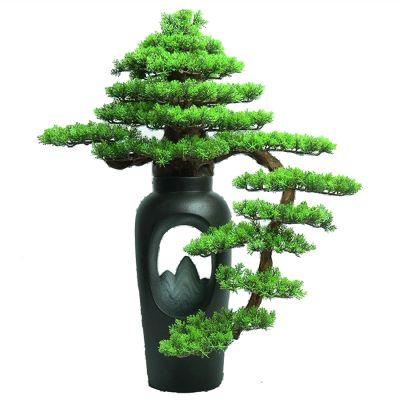Artificial Small Bonsai Tree Large Artificial Bonsai Tree, Fake Plants Decoration, Potted Faux House Plants in Ceramic Black Pot for Home Indoor Desktop Potted Plant Decoration Living Room Fake Plant