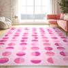 Well Woven Apollo Washable 7'7" x 9'10" Area Rug - Hot Pink Modern Circles - for Living Room, Dining Room and Bedroom view 1