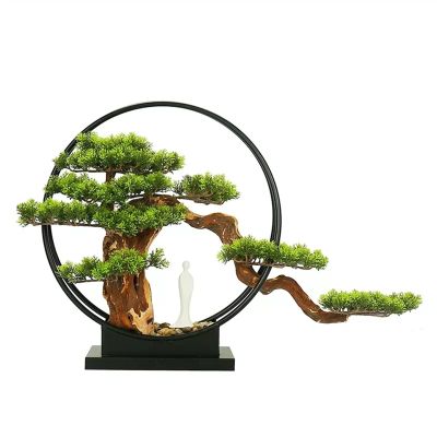 Artificial Small Bonsai Tree Zen Artificial Bonsai Tree, Fake Desk Plants Room Decor for Desktop Display Simulation Office Living Room Zen Decoration Living Room Fake Plant Greenery Decor (Color : A