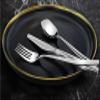 SEELLODGE Silverware Flatware Cutlery Set, 4/16/24/32 Piece Cutlery Steak Knife, Fork And Spoon Thickened Stainless Steel Cutlery Set (Color : Silver, Size : 4Set-16Pcs) view 4