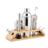 Cocktail Shaker Drink Mixer Set Martini Shaker Cocktail Shaker Set by Drink Mixer Set with Bar Tools, Sleek Bamboo Stand,13-Piece Set Shaker for Bartending (Color : B) view 1