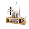 Cocktail Shaker Drink Mixer Set Martini Shaker Cocktail Shaker Set by Drink Mixer Set with Bar Tools, Sleek Bamboo Stand,13-Piece Set Shaker for Bartending (Color : B) view 2