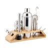 Cocktail Shaker Drink Mixer Set Martini Shaker Cocktail Shaker Set by Drink Mixer Set with Bar Tools, Sleek Bamboo Stand,13-Piece Set Shaker for Bartending (Color : B) view 3
