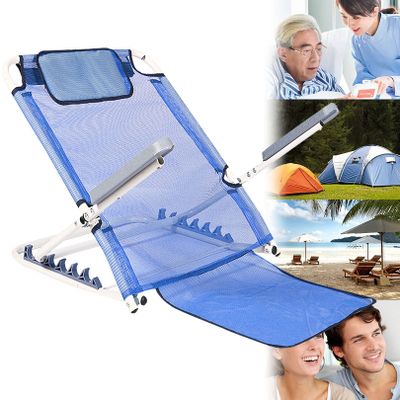 LxuRY Adjustable Angle Back Rest to Support Sitting Up in Bed Mesh Breathable Fabric Bed Back Rest Bed Support Sit Up or Reclined Position, Includes Head Pillow, 6-Gears