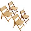 Diodceraic Solid Wood Rattan Foldable Office Chair Folding Chairs Folding Chair Party Chairs Foldable Chairs Folding Office Chair Lifetime Foldable Chair Lawn Chairs Folding 150kg (Size : Pack 4) view 1