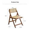 Diodceraic Solid Wood Rattan Foldable Office Chair Folding Chairs Folding Chair Party Chairs Foldable Chairs Folding Office Chair Lifetime Foldable Chair Lawn Chairs Folding 150kg (Size : Pack 4) view 3