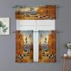 Brebasf Rustic Oil Painting Hunting Theme Window Treatment Valances,Abstract Fall Forest Dog Birds Chickens Ducks Rod Pocket Curtains Valance for Bedroom Curtain-1 Valance(54"x18")&2 Tiers(27.5"x24") view 2