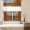 Brebasf Rustic Oil Painting Hunting Theme Window Treatment Valances,Abstract Fall Forest Dog Birds Chickens Ducks Rod Pocket Curtains Valance for Bedroom Curtain-1 Valance(54"x18")&2 Tiers(27.5"x24") view 3