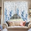 Alandar Home Blue Summer Leaves Branches Swag Valance for Window, Privacy Curtain Valances, Natural Plants on White Curtain Swag with Pole Pocket for Living Room, Bedroom - 36x45in*2 view 2