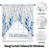 Alandar Home Blue Summer Leaves Branches Swag Valance for Window, Privacy Curtain Valances, Natural Plants on White Curtain Swag with Pole Pocket for Living Room, Bedroom - 36x45in*2 view 3