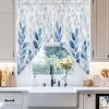 Alandar Home Blue Summer Leaves Branches Swag Valance for Window, Privacy Curtain Valances, Natural Plants on White Curtain Swag with Pole Pocket for Living Room, Bedroom - 36x45in*2 view 4