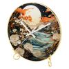 EITACHUL Oil Pastel Flowers Modern Wall Clocks: Round, Printed, with Hooks and Gold Stand - Silent, Non-Ticking Timepieces for Versatile Use as Home Dcor, Office Accessories, or Kitchen Gadgets view 1