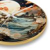 EITACHUL Oil Pastel Flowers Modern Wall Clocks: Round, Printed, with Hooks and Gold Stand - Silent, Non-Ticking Timepieces for Versatile Use as Home Dcor, Office Accessories, or Kitchen Gadgets view 2