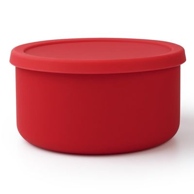 Food Storage Container Silicone Fresh-keeping Box Round Picnic Box With Lid Fruit And Vegetable Storage Four Sizes Silicone Box Kitchen Refrigerator Food Organizer ( Color : One color , Size : Large )