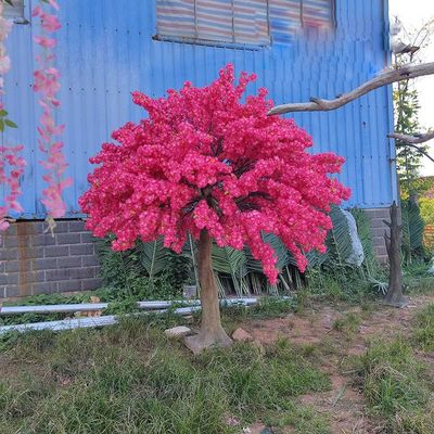 ESRADA Simulation Plant,Japanese Artificial Cherry Blossom Trees, Peach Blossom Tree,Handmade Fake Silk Flower Wedding Event Party Restaurant Mall Decor 3 * 2.5m