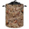 Brebasf Realistic Fall Bird Chickens Dirty Clothes Hampers Drawstring Large Volume,Retro Farm Forest Hunting Theme Wildlife Chickens Birds Laundry Hamper Storage Basket-13.8"W X13.8"L X17.3"H view 1