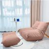 ESRADA Comfy Bean Bag Chair with Ottoman,Durable Comfort Lounger High Back Bean Bag Chair Couch,Cozy Beanbag Sofa with EPS Particle Filler for Living Room, Bedroom Pink-2 view 1