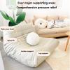ESRADA Comfy Bean Bag Chair with Ottoman,Durable Comfort Lounger High Back Bean Bag Chair Couch,Cozy Beanbag Sofa with EPS Particle Filler for Living Room, Bedroom Pink-2 view 4
