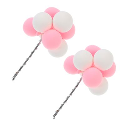 2pcs Macaron Color Cake Toppers for Weddings Birthdays and Celebrations Balloon Decor Premium Wire for Cake Ice and Dessert Decoration