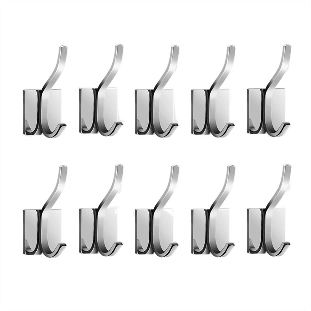 ENGENDER Wall Coat Rack Coat Rack Wall Mount, Rail Coat Hook, Stainless Steel Hook, Wall Mount Coat Rack, Silver, Coat Hook Without Drilling Coat Rack Wall Mounted (Color : A)