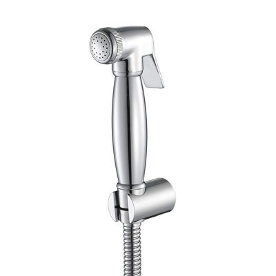 High Pressure Chrome Cloth Diaper Sprayer Kit Round Toilet Sprayer Wall Mounted Brass Handheld Bidet Sprayer Toilet Kit