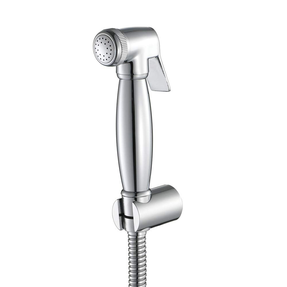 High Pressure Chrome Cloth Diaper Sprayer Kit Round Toilet Sprayer Wall Mounted Brass Handheld Bidet Sprayer Toilet Kit