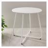 WAOCEO Side Table Mobile Table Wrought Iron Balcony Coffee Table Simple Modern Living Room Sofa Bed Side Table End Table, White view 1