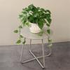 WAOCEO Side Table Mobile Table Wrought Iron Balcony Coffee Table Simple Modern Living Room Sofa Bed Side Table End Table, White view 2