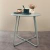 WAOCEO Side Table Mobile Table Wrought Iron Balcony Coffee Table Simple Modern Living Room Sofa Bed Side Table End Table, White view 3