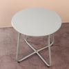 WAOCEO Side Table Mobile Table Wrought Iron Balcony Coffee Table Simple Modern Living Room Sofa Bed Side Table End Table, White view 4