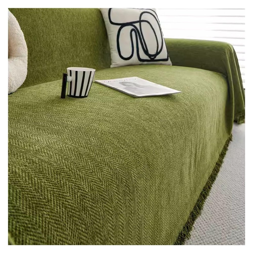 Couch Covers for 2/3/4 Cushion Couch Chenille Waterproof Sofa Slipcovers with Tassel,Non Slip Herringbone Recliner Sectional Couch Covers Blanket,Sofa Covers Washable Furniture Protector for Pets Kid