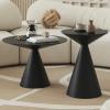 BSapp Round Side Table, Metal Paint Process Side Table for Sofa, No Assembly Required End Table for Living Room Bedroom Office (Color : Black 2) view 2