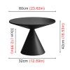 BSapp Round Side Table, Metal Paint Process Side Table for Sofa, No Assembly Required End Table for Living Room Bedroom Office (Color : Black 2) view 3