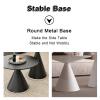 BSapp Round Side Table, Metal Paint Process Side Table for Sofa, No Assembly Required End Table for Living Room Bedroom Office (Color : Black 2) view 4