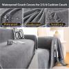 Couch Covers for 2/3/4 Cushion Couch Chenille Waterproof Sofa Slipcovers with Tassel,Non Slip Herringbone Recliner Sectional Couch Covers Blanket,Sofa Covers Washable Furniture Protector for Pets Kid view 2