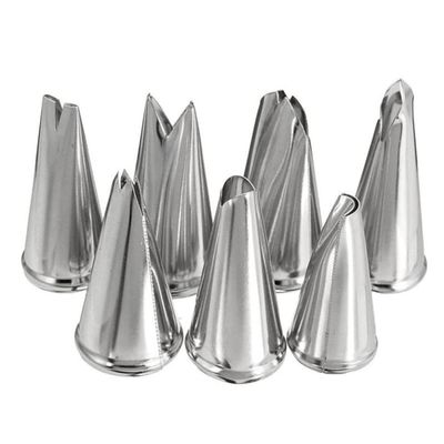 ETomey Cake Piping Nozzles Cake Decorating Tools, Piping Nozzle Cake Pastry Fondant Tools 7 Pcs Metal Stainless Steel Decorating Tip Leaves Icing Cream Piping Nozzles Cake Decorating Tips