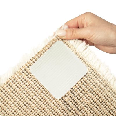 16 Pcs Rug Gripper, Non-Slip Pad for Area Rugs, Reusable Non-Slip Tape, Corner Grippers for Hardwood Floors, Tile and Walls, Keeping Your in Place and Making Corners Flat