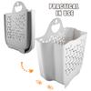 Amosfun Wall Mounted Laundry Hamper Collapsible Foldable Dirty Clothes Basket with Handle Space Saving Laundry Storage for Bathroom Small Spaces 11.81X33.46X15.15 Inch view 4