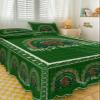 St. Patrick's Day Bed Skirt for Queen Size Bed,Wrap Around Bedding Skirt Gathered Dust Ruffle Bedskirt Sets with 2 Packs Matching Pillow Covers 30"x20",18" Drop,Watercolor Rainbow Plaid Leopard Print view 3