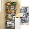 Countertop Fruit Basket 2 Tier Fruit Vegetable Basket For Kitchen,Wall Mounted Fruit And Vegetable Rack, Metal Wire Storage Baskets, 304 Stainless Steel Fruit And Vegetable Basket, For Kitchen, Pantry view 3