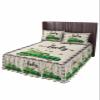 St. Patrick's Day Bed Skirt for Twin Size Bed,Wrap Around Bedding Skirt Gathered Dust Ruffle Bedskirt Sets With 1 Pack Matching Pillow Covers 30"x20",18 Inch Drop,Green Plaid Truck Black Buffalo Plaid view 1
